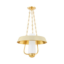 Load image into Gallery viewer, Provincetown Pendant Light in Aged Brass/Soft Sand.
