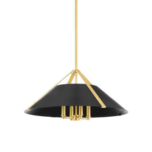 Load image into Gallery viewer, Raymond Pendant Light in Aged Brass/Soft Black.
