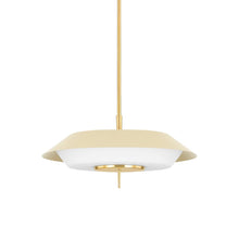 Load image into Gallery viewer, Westport Pendant Light in Aged Brass/ Soft Sand.
