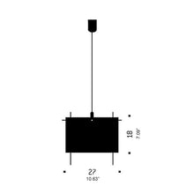Load image into Gallery viewer, 24 Karat Blau Pendant Light - line drawing.
