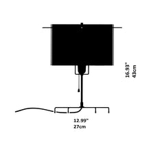 Load image into Gallery viewer, 24 Karat Blau Table Lamp - line drawing.
