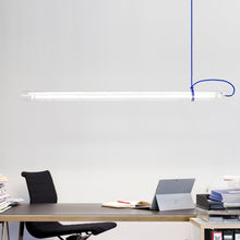 Load image into Gallery viewer, Tubular LED Pendant Light in office.
