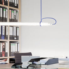 Load image into Gallery viewer, Tubular LED Pendant Light in office.
