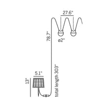 Load image into Gallery viewer, Cherry Bubbls Outdoor LED Solar Powered String Light - line drawing.
