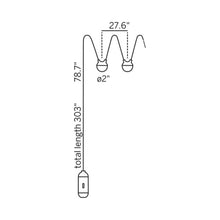 Load image into Gallery viewer, Cherry Bubbls Outdoor LED String Light - line drawing.
