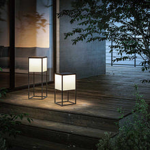 Load image into Gallery viewer, Fil Outdoor LED Solar Portable Floor Lamp in Outside Area.
