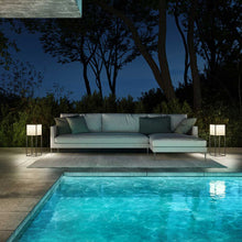Load image into Gallery viewer, Fil Outdoor LED Solar Portable Floor Lamp in Outside Area.
