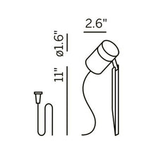 Load image into Gallery viewer, Piek Mini LED Solar Join Path Light - line drawing.
