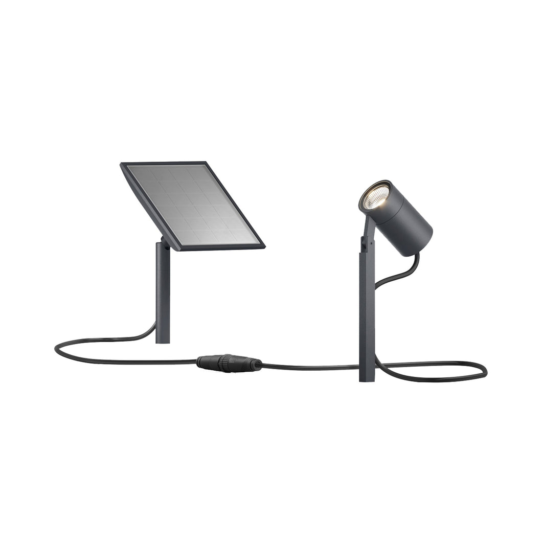 Piek Mini Outdoor LED Solar Portable Path Light in Anthracite.