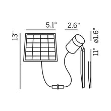 Load image into Gallery viewer, Piek Mini Outdoor LED Solar Portable Path Light - line drawing.
