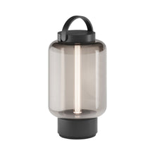 Load image into Gallery viewer, Qu Outdoor LED Portable Table Lamp in Jet Black.
