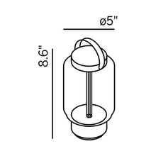 Load image into Gallery viewer, Qu Outdoor LED Portable Table Lamp - line drawing.
