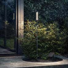 Load image into Gallery viewer, Reed Outdoor LED Solar Bollard in Outside Area.
