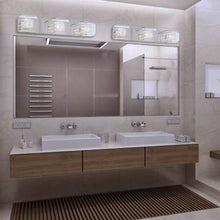 Load image into Gallery viewer, Jewel Box Bath Vanity Light in bathroom.
