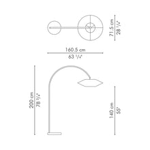 Load image into Gallery viewer, Kai Arc Floor Lamp - line drawing.
