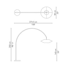 Load image into Gallery viewer, Kai Arc Floor Lamp - line drawing.
