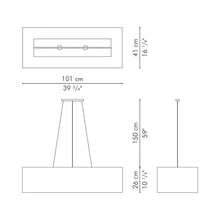 Load image into Gallery viewer, Kai Linear Chandelier - line drawing.
