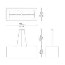 Load image into Gallery viewer, Kai Linear Chandelier - line drawing.
