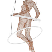 Load image into Gallery viewer, Limbo LED Hoop Chandelier in Detail.
