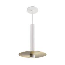 Load image into Gallery viewer, Combi LED Aluminum Pendant Light in Matte White/Brass (12-Inch).
