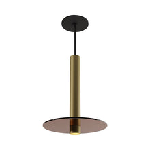 Load image into Gallery viewer, Combi LED Glass Pendant Light in Brass/Tea Brown (12-Inch).
