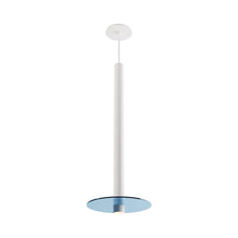 Load image into Gallery viewer, Combi LED Glass Pendant Light in Matte White/Turquiose (24-Inch).
