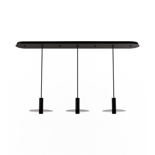 Combi Linear 3 LED Glass Pendant Light.