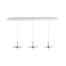 Load image into Gallery viewer, Combi Linear 3 LED Glass Pendant Light in Matte White/Turquiose(6-Inch).
