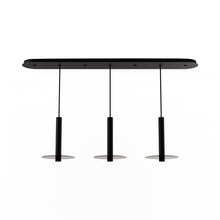 Load image into Gallery viewer, Combi Linear 3 LED Glass Pendant Light in Matte Black/Dark Grey(12-Inch).
