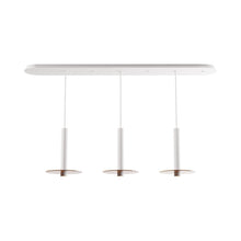 Load image into Gallery viewer, Combi Linear 3 LED Glass Pendant Light in Matte White/Tea Brown(12-Inch).
