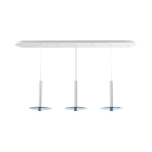 Load image into Gallery viewer, Combi Linear 3 LED Glass Pendant Light in Matte White/Turquiose(12-Inch).
