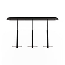 Load image into Gallery viewer, Combi Linear 3 LED Glass Pendant Light in Matte Black/Dark Grey(16-Inch).
