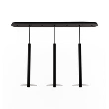 Load image into Gallery viewer, Combi Linear 3 LED Glass Pendant Light in Matte Black/Dark Grey(24-Inch).
