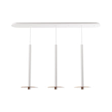 Load image into Gallery viewer, Combi Linear 3 LED Glass Pendant Light in Matte White/Tea Brown(24-Inch).
