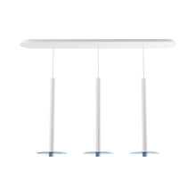 Load image into Gallery viewer, Combi Linear 3 LED Glass Pendant Light in Matte White/Turquiose(24-Inch).
