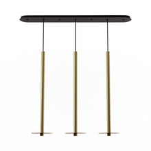 Load image into Gallery viewer, Combi Linear 3 LED Glass Pendant Light in Brass/Tea Brown(36-Inch).
