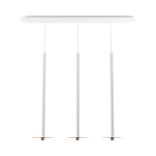 Load image into Gallery viewer, Combi Linear 3 LED Glass Pendant Light in Matte White/Tea Brown(36-Inch).
