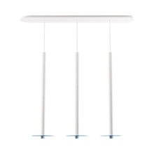Load image into Gallery viewer, Combi Linear 3 LED Glass Pendant Light in Matte White/Turquiose(36-Inch).
