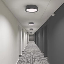 Load image into Gallery viewer, Dalton LED Flush Mount Ceiling Light in lobby.
