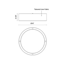Load image into Gallery viewer, Dalton LED Flush Mount Ceiling Light - line drawing.
