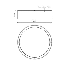 Load image into Gallery viewer, Dalton LED Flush Mount Ceiling Light - line drawing.
