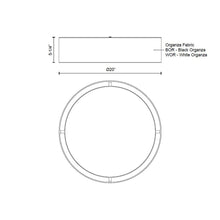 Load image into Gallery viewer, Dalton LED Flush Mount Ceiling Light - line drawing.
