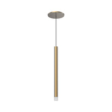 Load image into Gallery viewer, Elixir LED Pendant Light in Acrylic/Brushed Gold.
