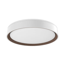 Load image into Gallery viewer, Essex LED Flush Mount Ceiling Light in White/Walnut (Large).
