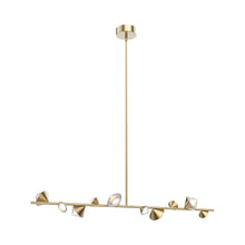 Load image into Gallery viewer, Geode LED Linear Pendant Light in Brushed Gold.
