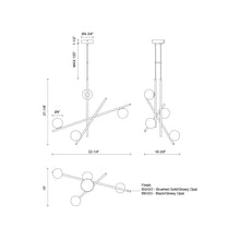 Load image into Gallery viewer, Amara LED Chandelier - line drawing.
