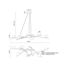 Load image into Gallery viewer, Amara LED Chandelier - line drawing.
