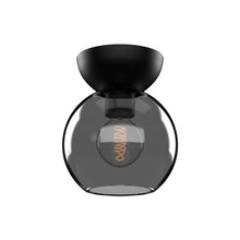 Load image into Gallery viewer, Arcadia Semi Flush Mount Ceiling Light in Black/Smoked (Small).
