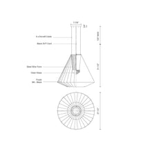 Load image into Gallery viewer, Arctic Outdoor LED Pendant Light - line drawing.
