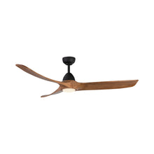 Load image into Gallery viewer, Baylor Ceiling Fan in Matte Black/Natural Wood (With Light Kit).

